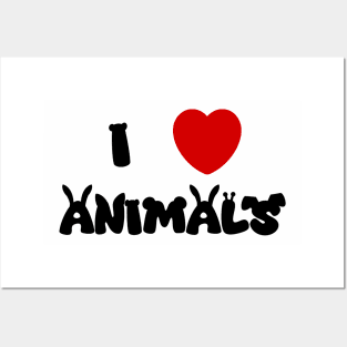 I Love Animals (plain) Posters and Art